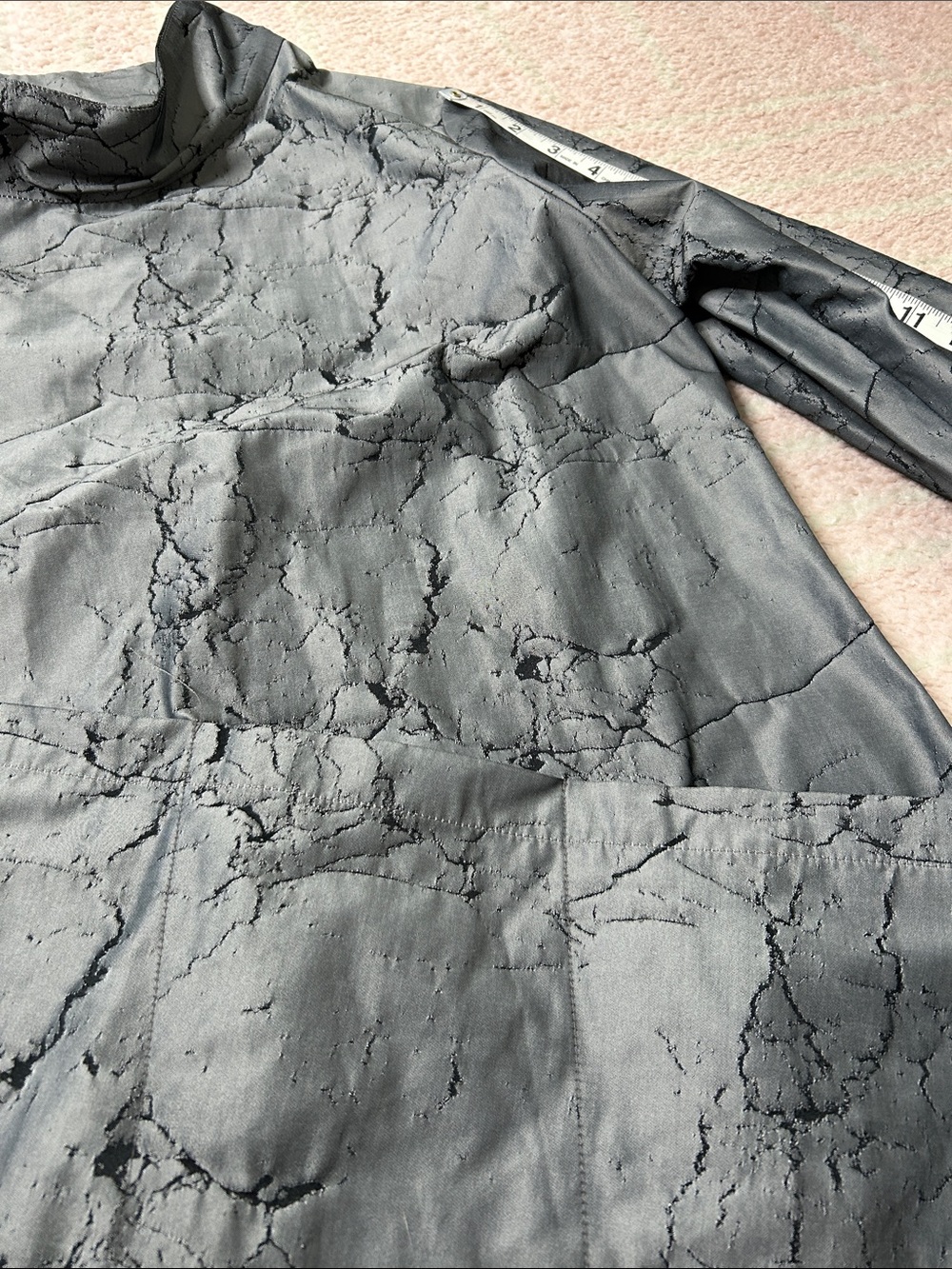 NWT Sun Kim Marble Pattern Asymmetrical Jacket Waist Length Size XL Lagenlook - Picture 13 of 13